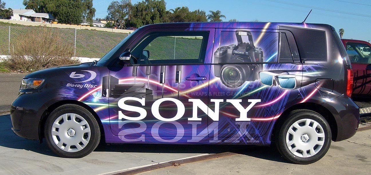 Car Wrap Graphics Sedan Wraps Sony Scion