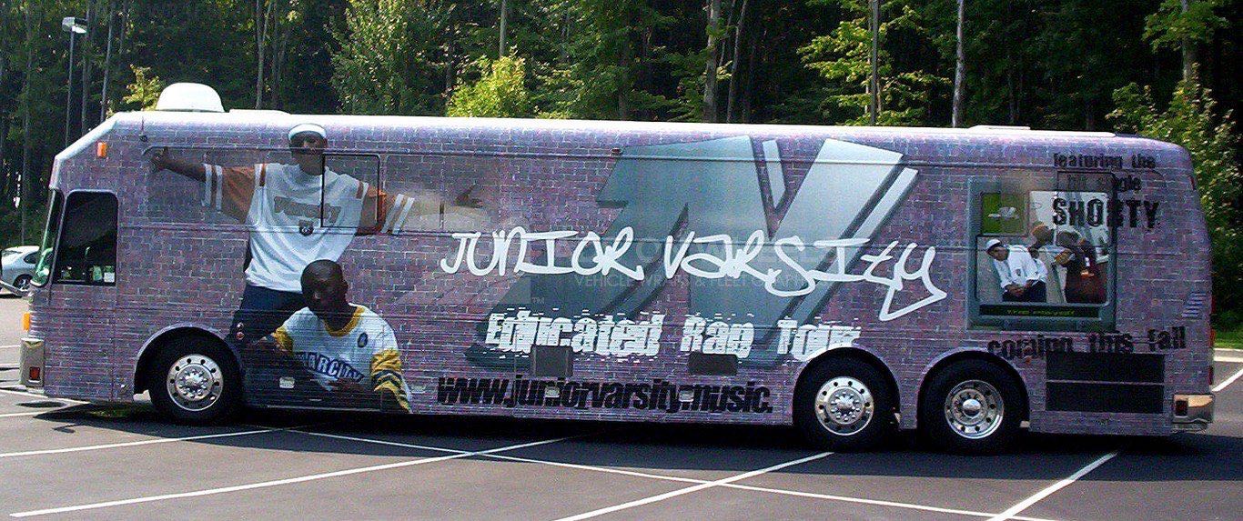 Coach Bus Wrap Graphics Record Label JV