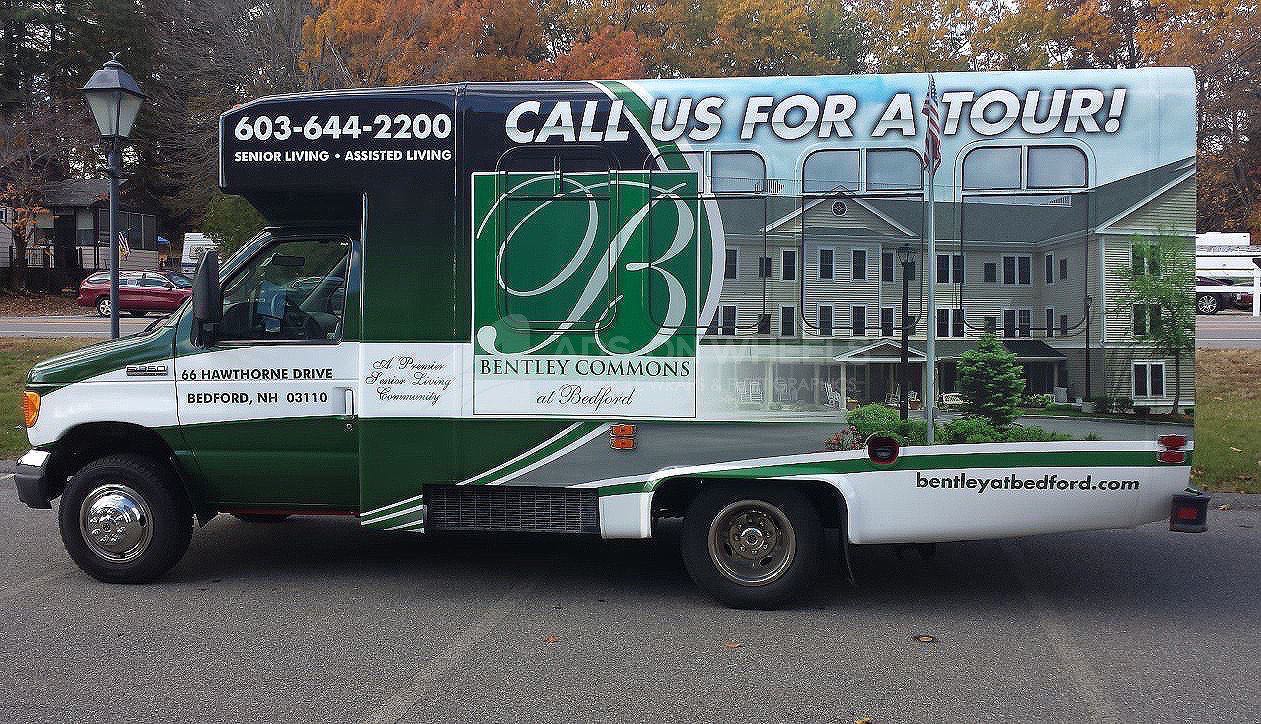 Shuttle Bus Graphics Wrap Assisted Living Bentley