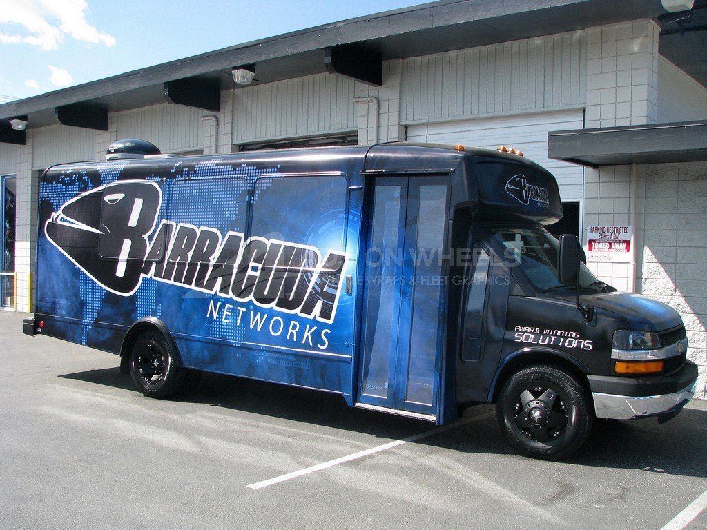 Shuttle Bus Wrap Graphics Barracuda