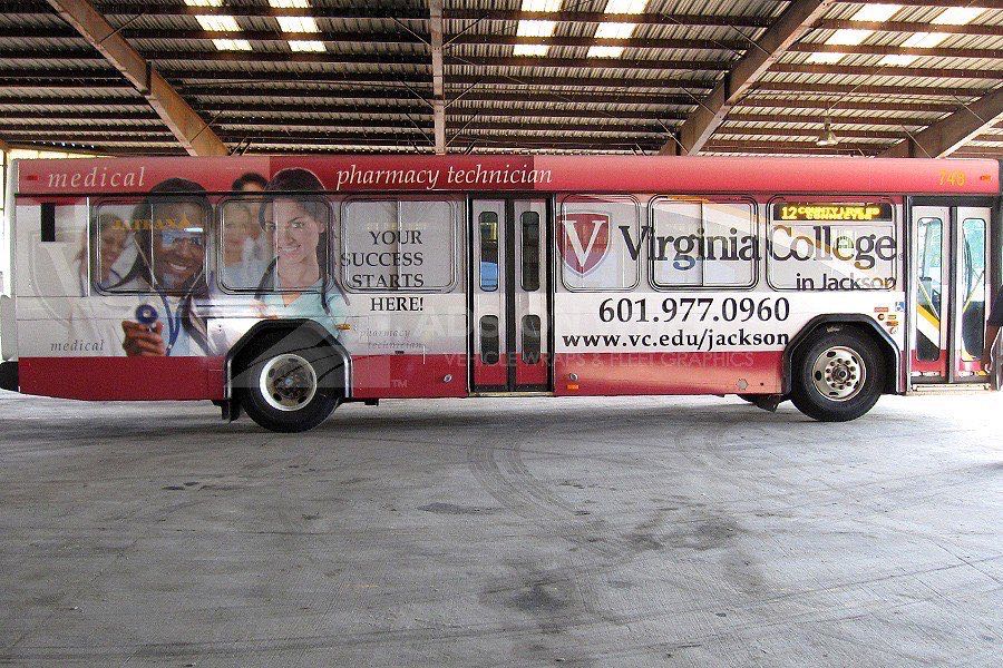 Transit Bus Graphics Wraps VA College