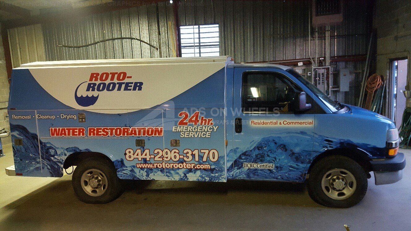 Utility Truck Graphics Wrap Service Body Commercial Water Restoration RR