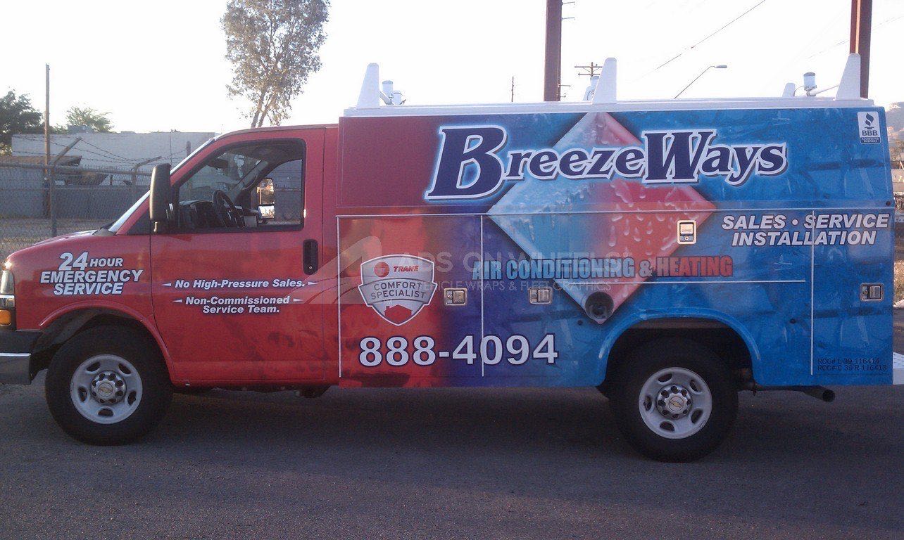 Utility Truck Graphics Wrap Service Body Hvac Breeze