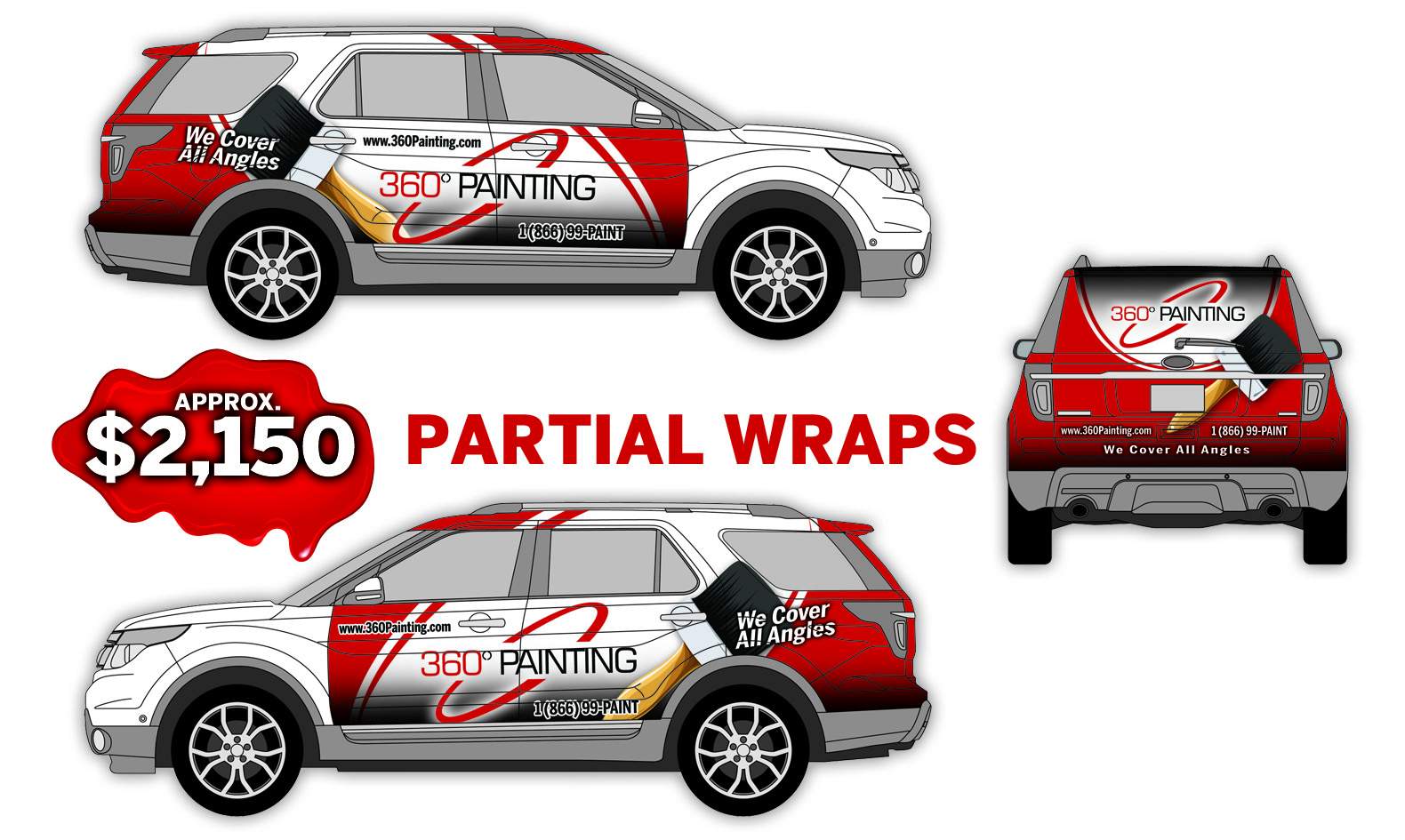 360 Painting Partial Wrap Layout Option