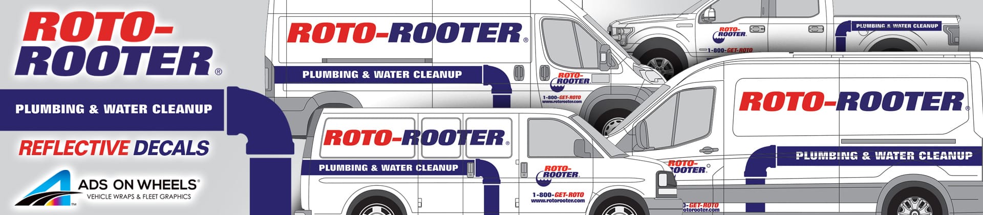 Roto-Rooter Reflective Cut Decal Kit